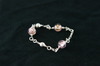 Silver Bracelet 7.7gr with 4 Round Pink Murano Glass Beads Silver Bracelet 7.7gr with 4 Round Pink Murano Glass Beads