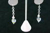 Silver Earrings 5.9gr with 2 Round Blue Murano Glass Hearts Dangle Silver Earrings 5.9gr with 2 Round Blue Murano Glass Hearts Dangle
