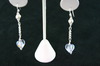 Silver Earrings 5 gr with 2 Blue Murano Glass Hearts Dangle Silver Earrings 5 gr with 2 Blue Murano Glass Hearts Dangle