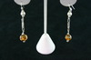 Silver Earrings 4.6gr with 2 Round Citrene Murano Glass Beads Dangle Silver Earrings 4.6gr with 2 Round Citrene Murano Glass Beads Dangle
