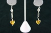 Silver Earrings 5.2gr with 2 Citrene Murano Glass Hearts Dangle Silver Earrings 5.2gr with 2 Citrene Murano Glass Hearts Dangle