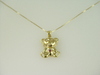 14KT Yellow Gold Bear Diamond 0.3ct and Ruby 0.03ct Pendant