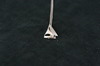 14KT White Gold Sailboat with Sapphire 0.10ct Pendant