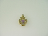 14KT Y/G Amethyst 1.00ct Cross Pendant 2.9gr