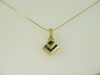 14KT Y/G Princess Cut Sapphire 1.25ct Pendant