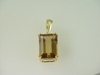 14KT White Gold Emerald Cut Smoky Topez 12.74ct Pendant