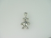 14KT White Gold Bear with Sapphire 0.15ct and Diamonds 0.04ct Pendant