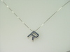14KT White Gold Sapphire 0.40ct Initial "R" Pendant