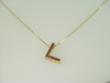 14KT Y/G Ruby 0.45ct Initial "L" Pendant