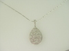 14KT White Gold Diamond 0.40ct Filigree Oval Design Pendant
