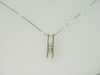 14KT White Gold Diamond 0.40ct Channel Set Bar Pendant