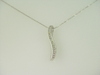 14KT White Gold Diamond 0.40ct Wavy Bar Pendant