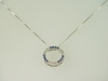 14KT White Gold Diamond 0.36ctand Sapphire 0.35ct Circle pendant