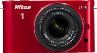 Nikon 1 J1 10.1-Megapixel Digital Camera - Red
