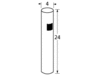 4&rdquo; diameter, 24&rdquo; tall patio stand post for Arkla