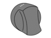 control knob. D = 12, 6mm socket dia.