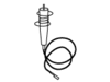electrode with mounting spring and wire