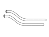 pair of aluminum plumbing tubes