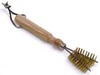 grid cleaning brush with stainless steel bristles and wooden handle