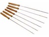 6 deluxe chrome plated 22&rdquo; shish-ke-bab skewers with wooden handles
