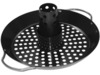Upright porcelain steel roasting rack with grid topper