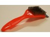 8&rdquo; Plastic grill brush with brass bristles and scraper