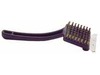 curved handle grill brush. 10.5&rdquo;, plastic with stainless steel bristles and scraper