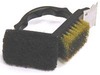 2-way grill brush with scrubber with stainless steel bristles and scraper