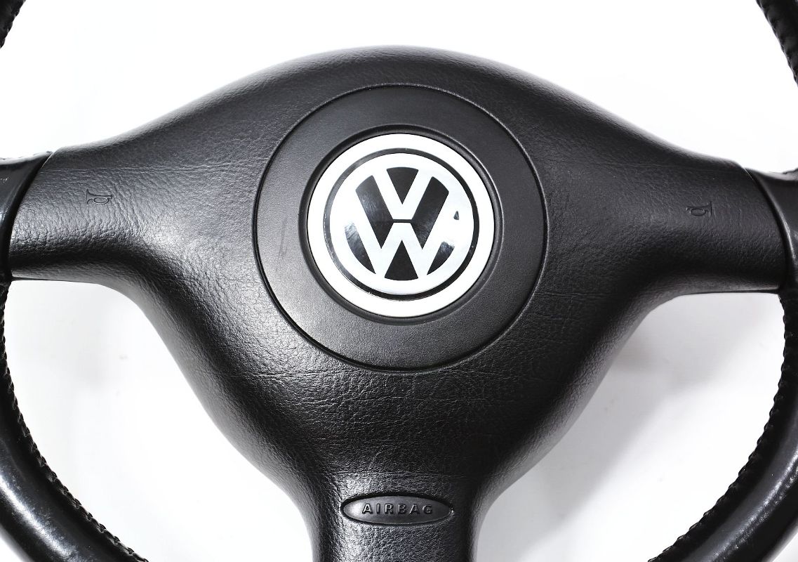 3 Spoke Sport Steering Wheel & Airbag VW Jetta GTI MK4 Black Leather