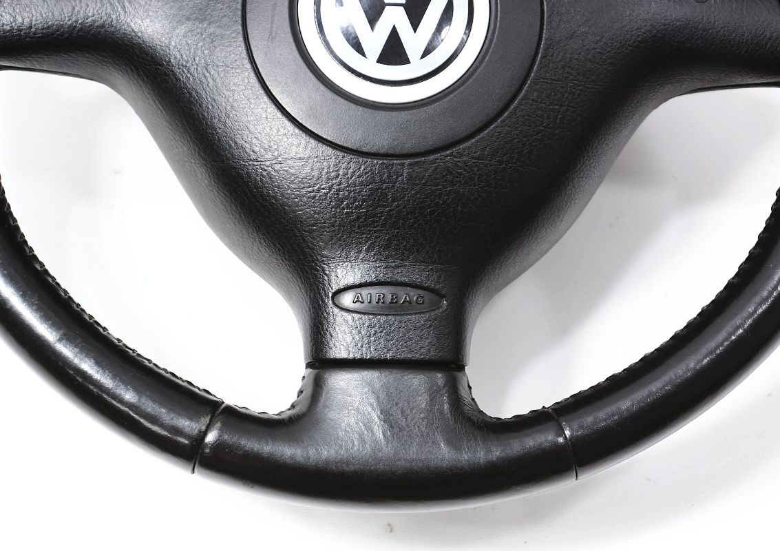 3 Spoke Sport Steering Wheel & Airbag VW Jetta GTI MK4 Black Leather