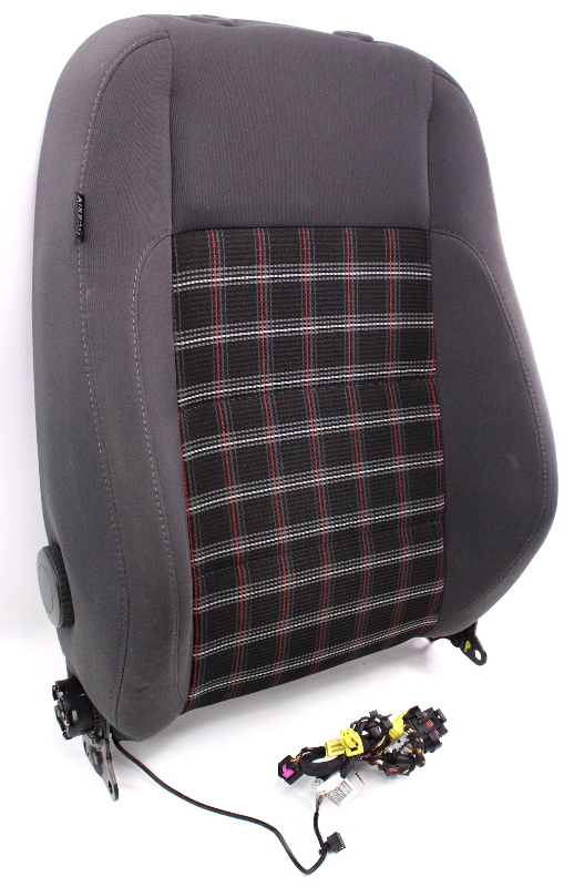 RH Front Sport Seat Back Rest & Air Bag 0510 VW Jetta GLI GTI MK5 Gray Plaid CarParts4Sale
