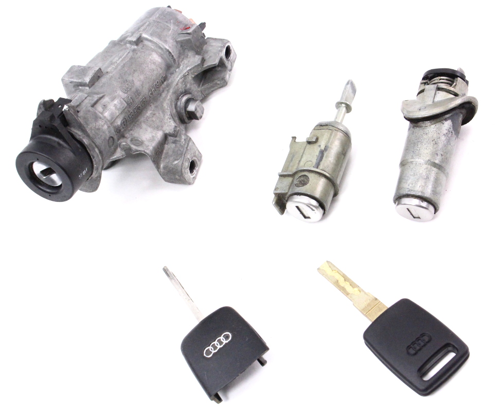 Lock Set Ignition Key 0204 Audi A6 S6 C5 Door / Ignition 4B0 905