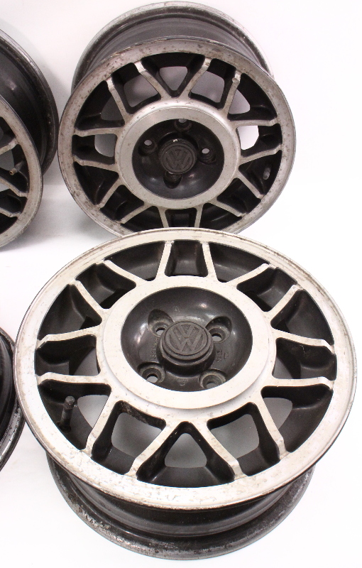 14"x6" Snow Flake Wheels Rims Set 4x100 7584 VW Rabbit Jetta MK1 171 601 025 K CarParts4Sale