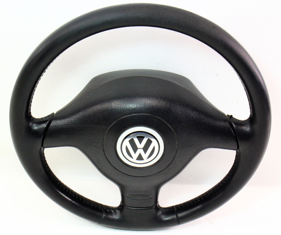 3 Spoke Sport Steering Wheel & Airbag VW Jetta GTI MK4 Black Leather
