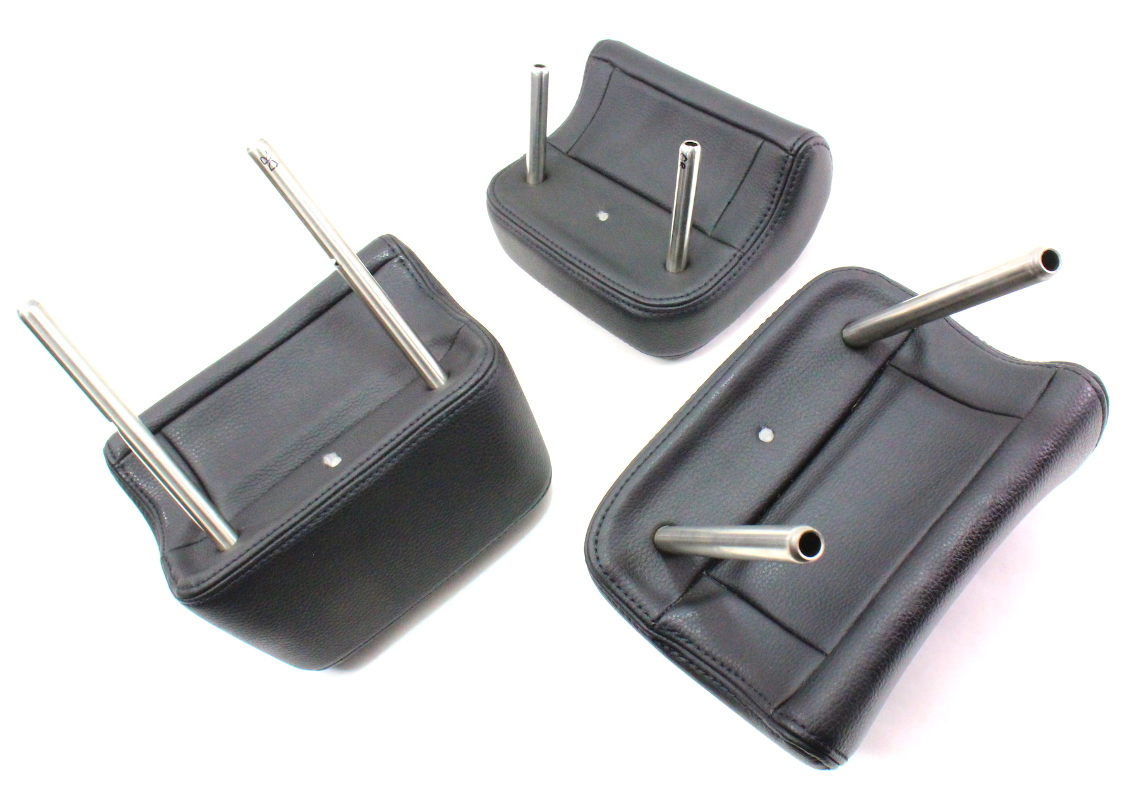Rear Back Seat Head Rest Headrest Set 0610 VW Passat B6 Black Vinyl