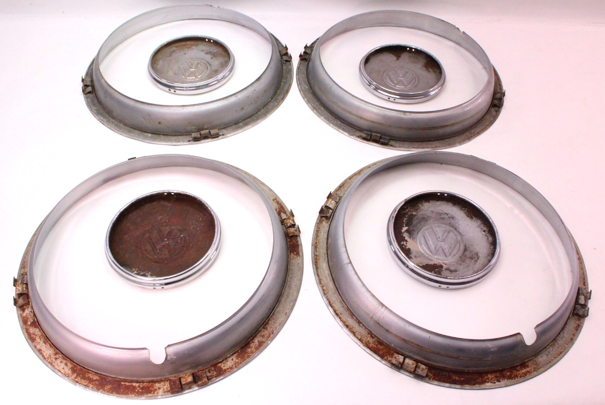 Chrome Wheel Center Hub Cap Hubcap Set w/ Beauty Rings 7584 VW Rabbit