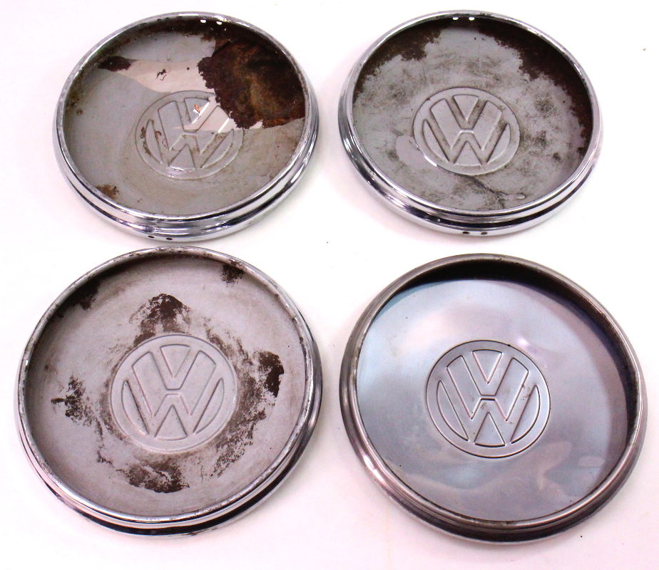 Chrome Steel Wheel Center Hub Cap Hubcap Set 7584 VW Rabbit Jetta