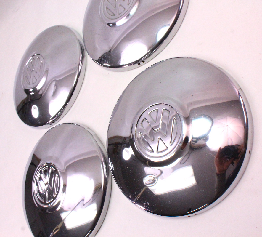 Genuine Chrome VW Hub Cap Wheel Cover Set 8091 Vanagon T3 Hubcaps