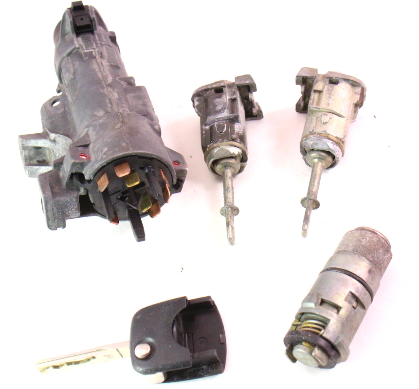 Ignition & Key Lock Cylinder Set 9801 VW Passat B5 MT Genuine 4B0