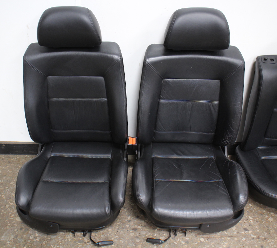 Full Black Heated Leather Seat Set 9399 VW Jetta GLX Golf MK3 VR6