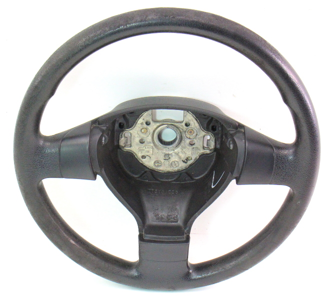 3 Three Spoke Steering Wheel 05-10 VW Jetta Rabbit MK5 - Black - Genuine