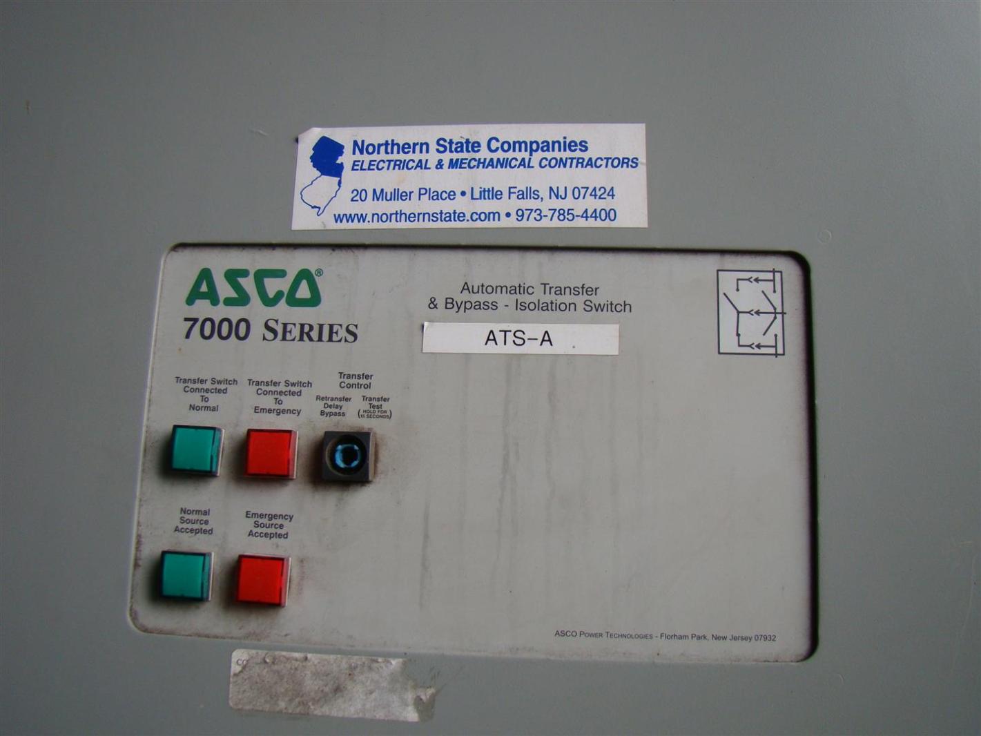 ASCO 800A 480Y/277v 3D Automatic Transfer Switch & Bypass Isolation