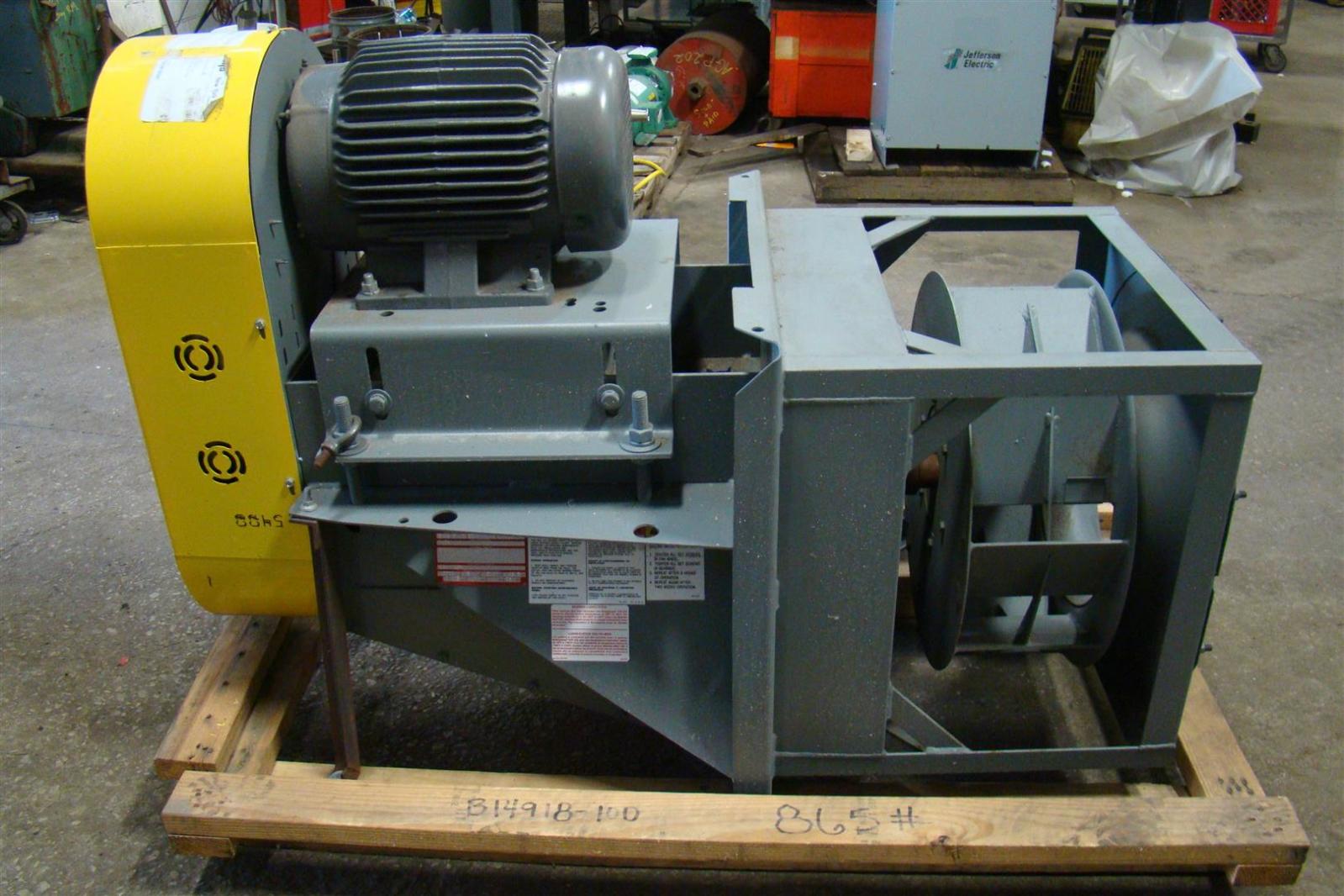 NYB New York Blower Plug Fan 15HP Baldor 10,000 CFM 22 PLR B14918 100