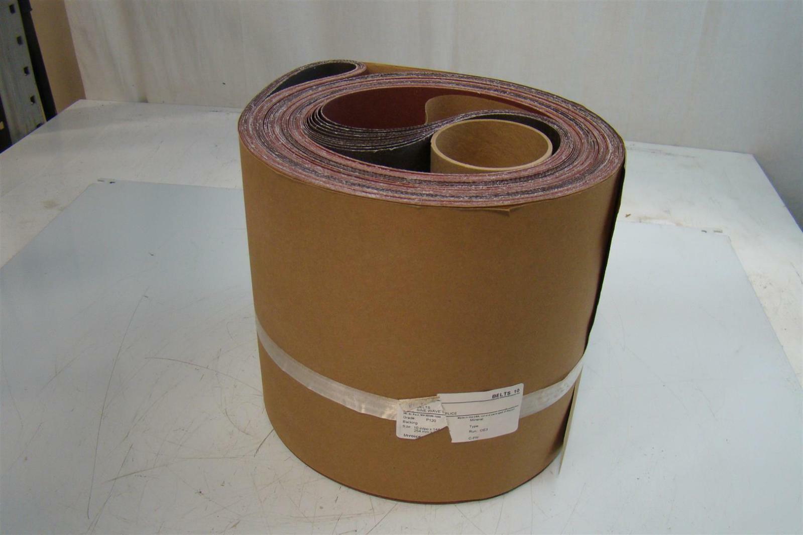 (10) 3M Sanding Belts Sine Wave Splice 10in x 144in 51125 44201