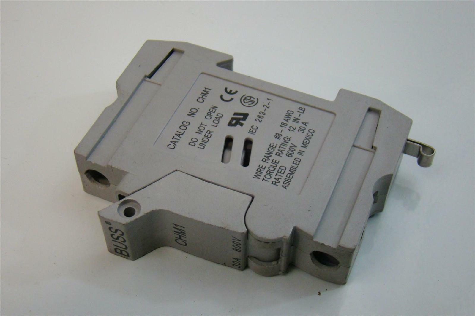 BUSS DIN Rail Mount Fuse Block 600V 30A CHM1