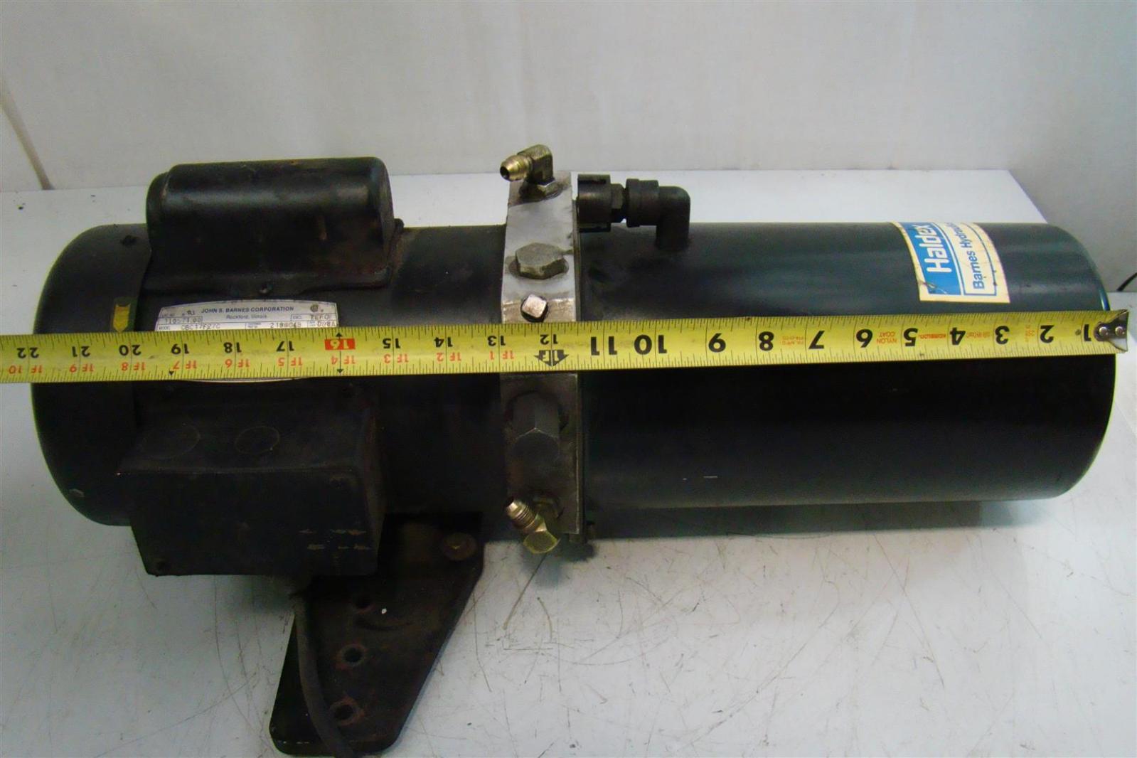 John S. Barnes Hydraulic Pump Unit 1725RPM 60Hz 115V 1Hp C6C17FZ7C eBay