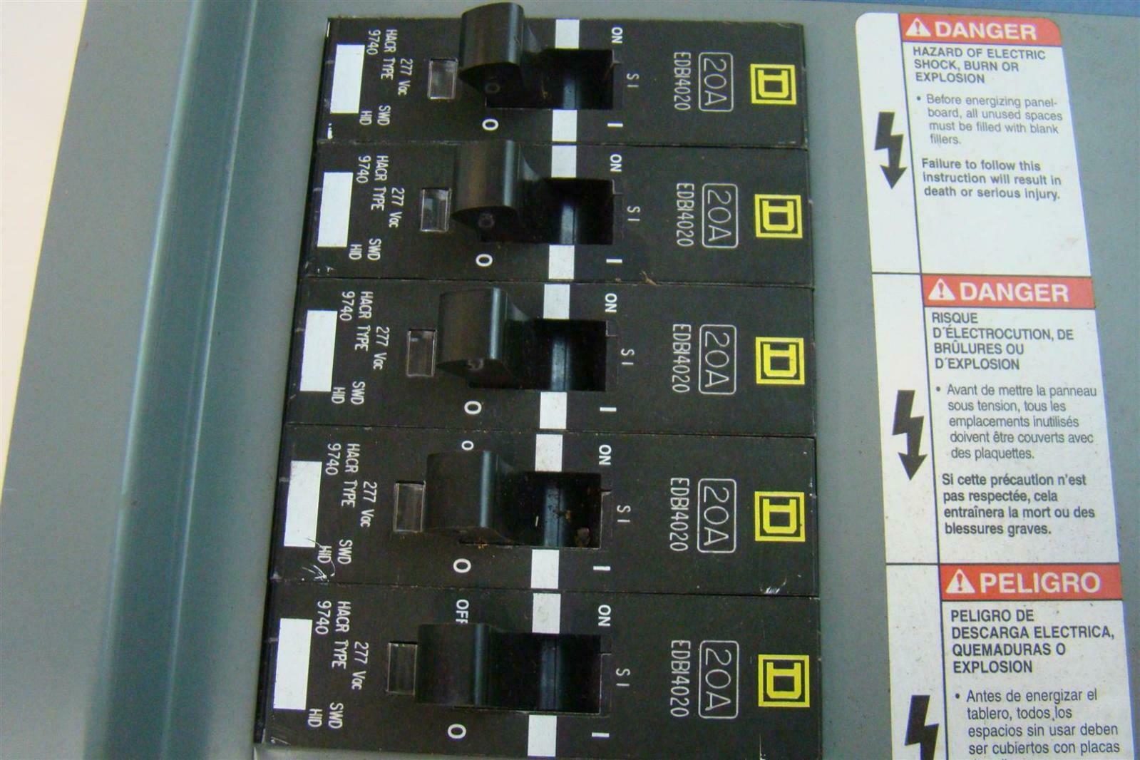 Square D 125A 240Vac NF Panel with EDB Breakers 12108624760510001 eBay