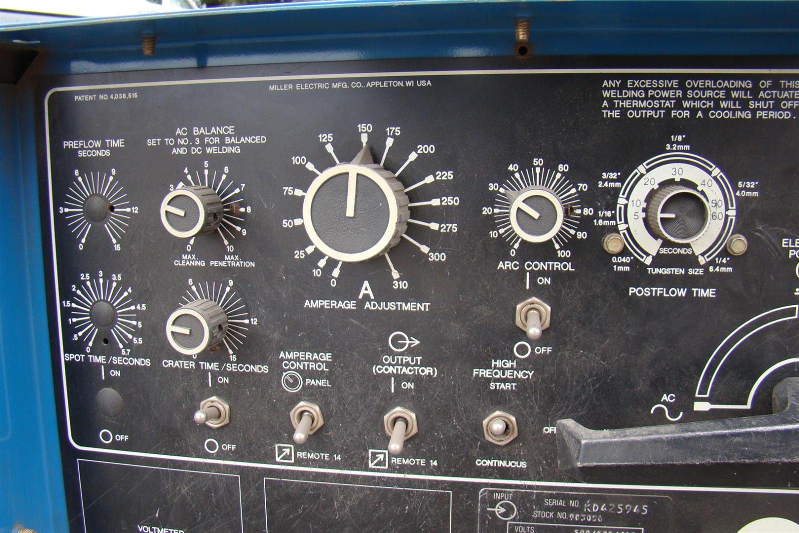 Miller Constant Current AC DC Arc Welding Power Source Syncrowave 250