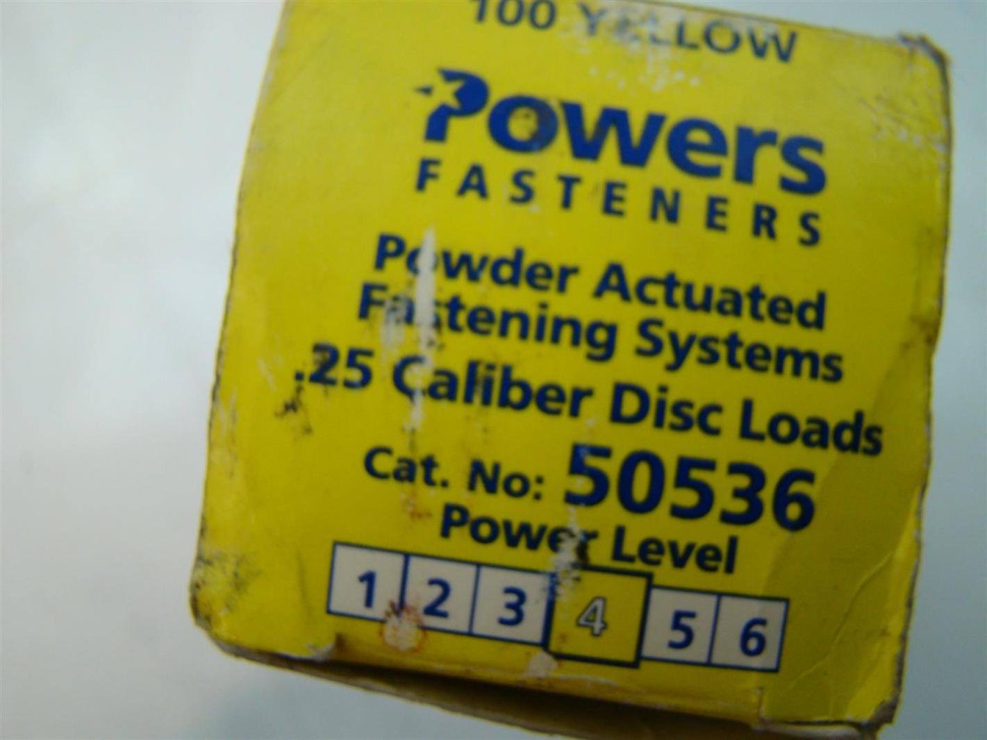 Powers Fasteners Powder Actuated Fastening Systems .25 Caliber Disc