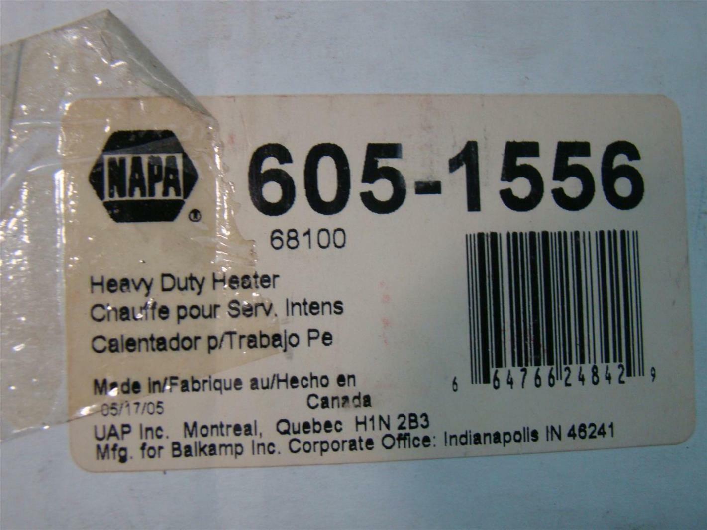 Napa Heavy Duty Block Heater 6051556 eBay